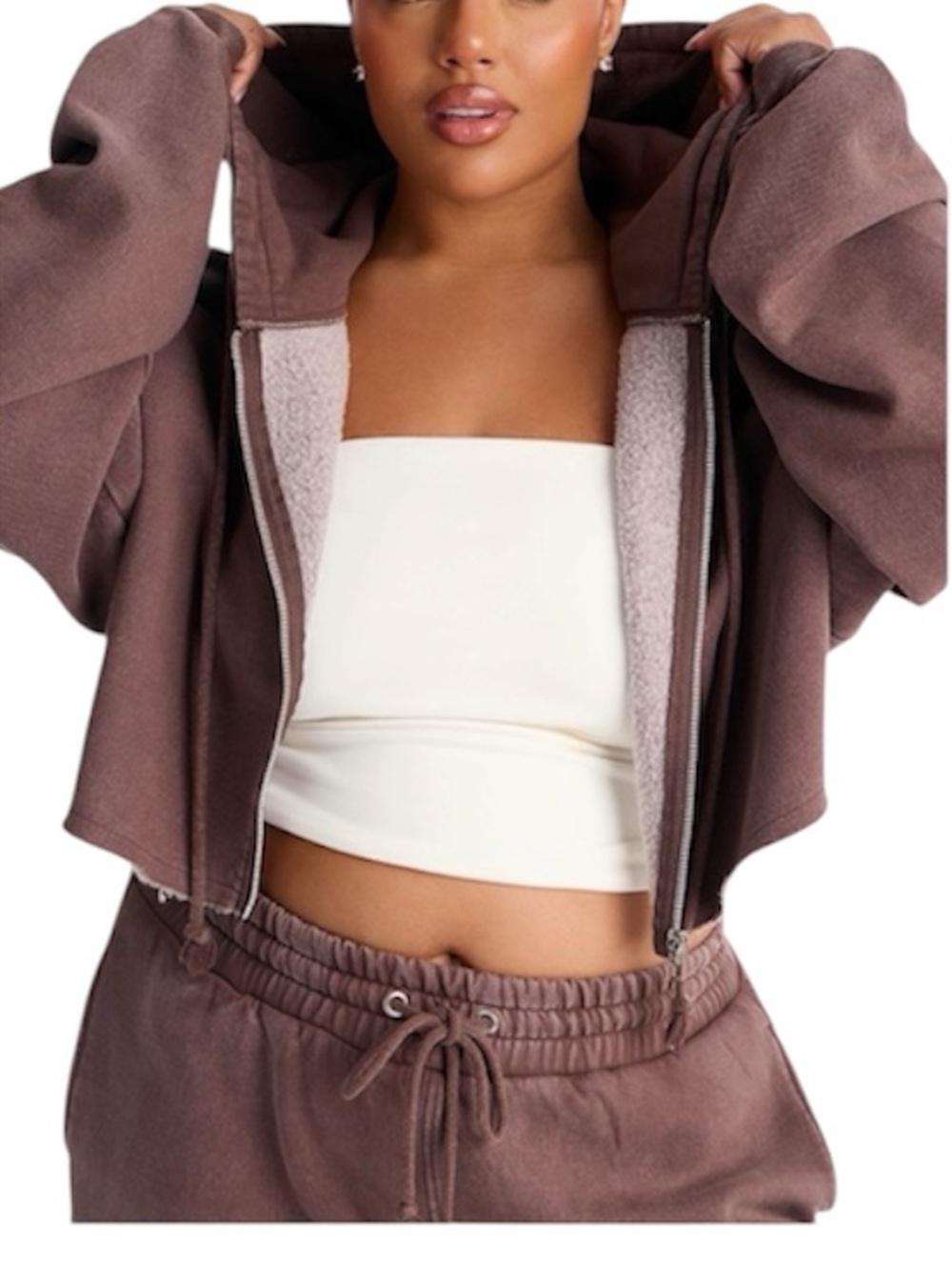 [Fashion Nova] Women’s Chocolate Washed Short Set - Picture 4 of 8